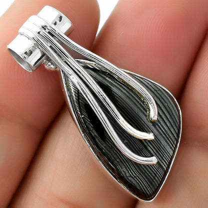 Crown Of Silver Psilomelane - Black Malachite Pendant P-1675 SDP109594
