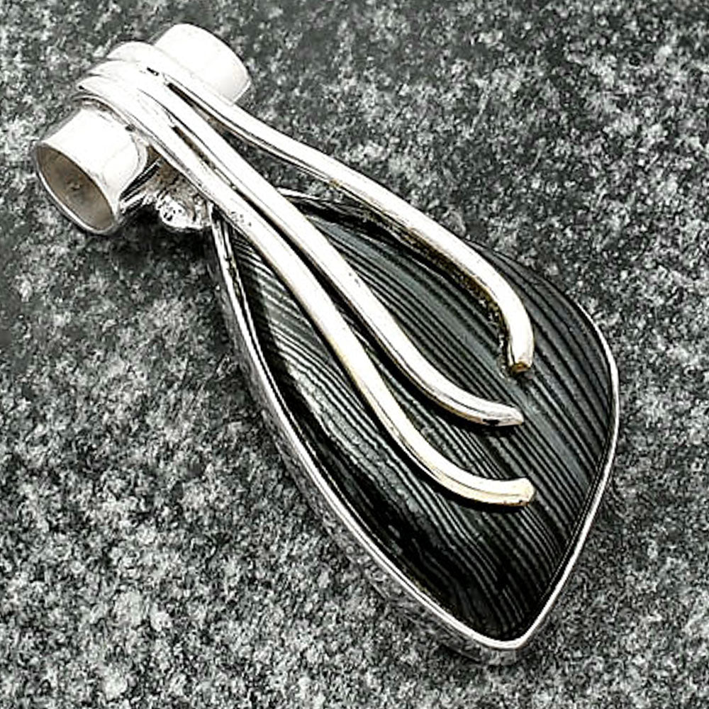 Crown Of Silver Psilomelane - Black Malachite Pendant P-1675 SDP109594