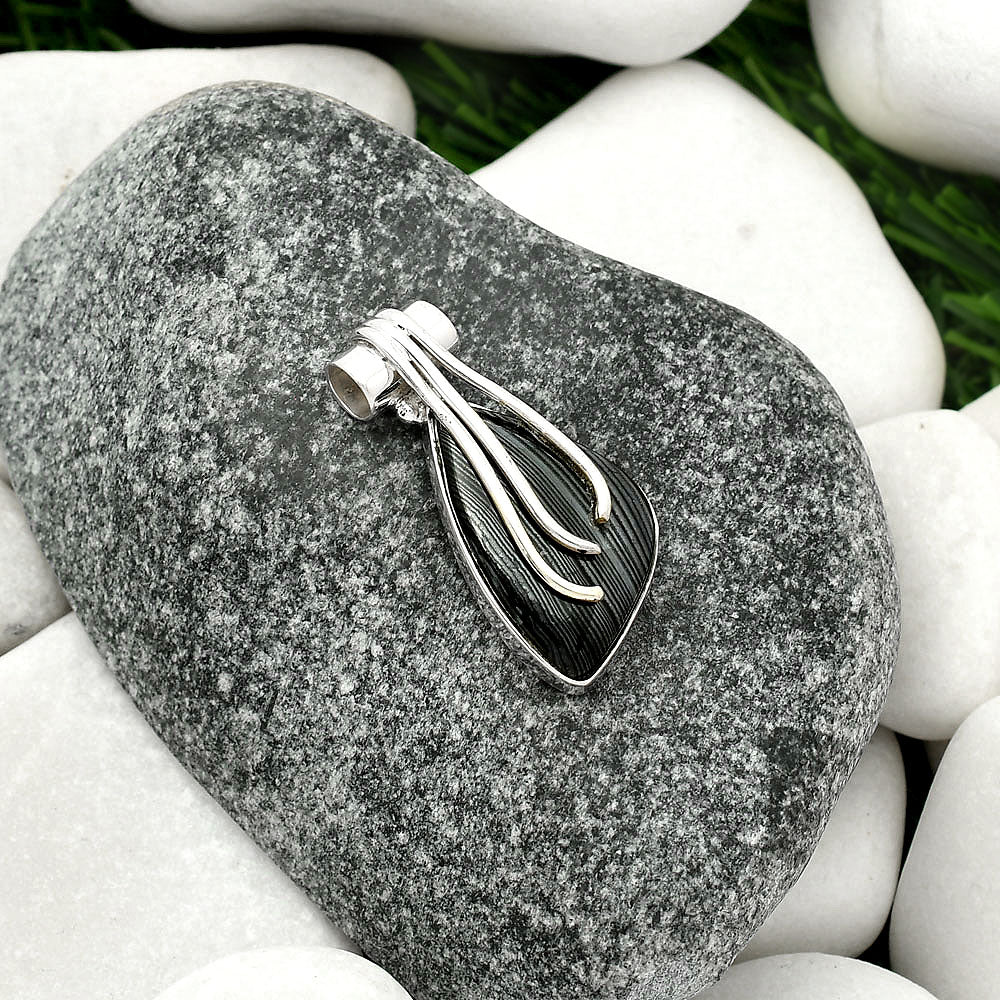 Crown Of Silver Psilomelane - Black Malachite Pendant P-1675 SDP109594