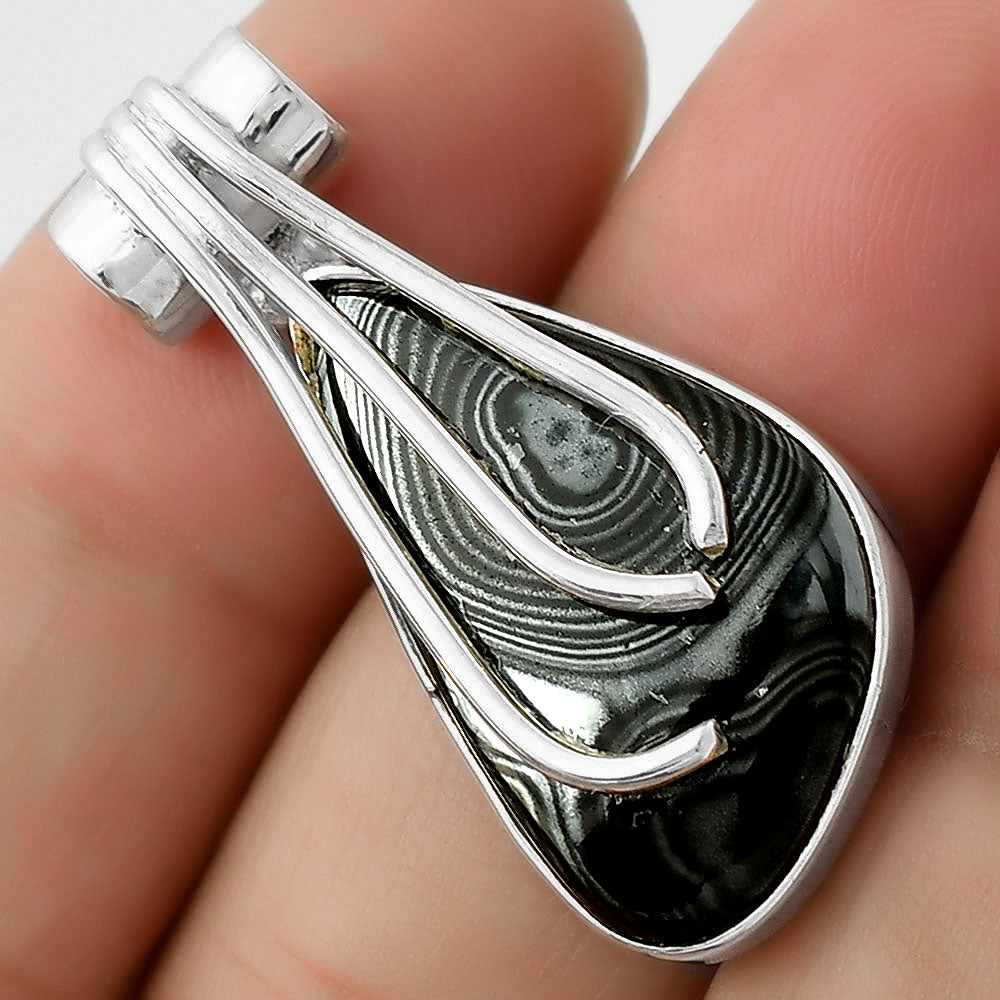 Crown Of Silver Psilomelane - Black Malachite Pendant P-1675 SDP109596