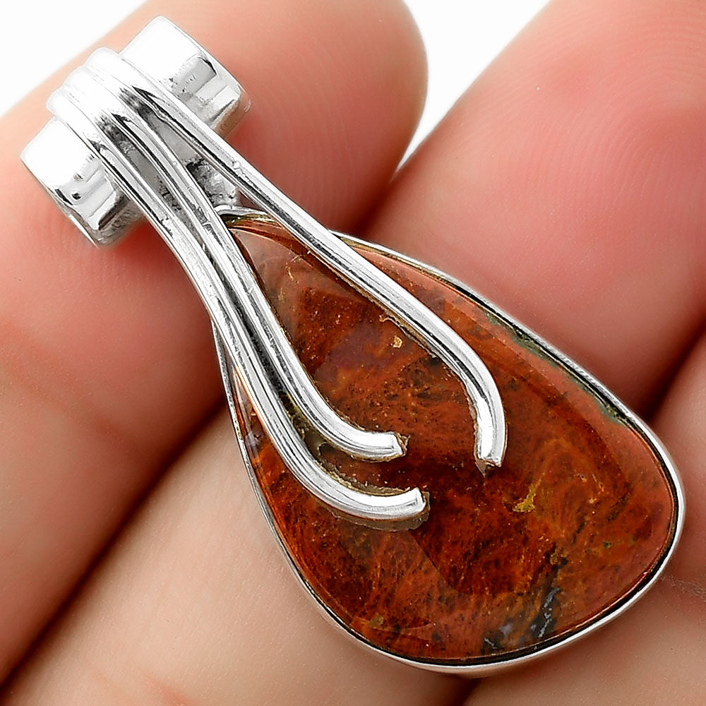 Natural Red Moss Agate Pendant P-1675 SDP109609