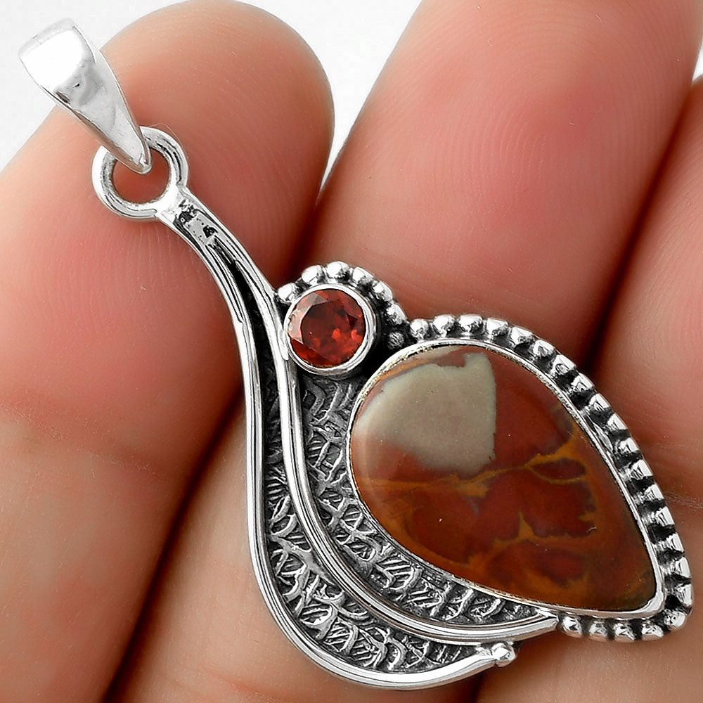 Natural Noreena Jasper & Garnet Pendant P-1467 SDP109631