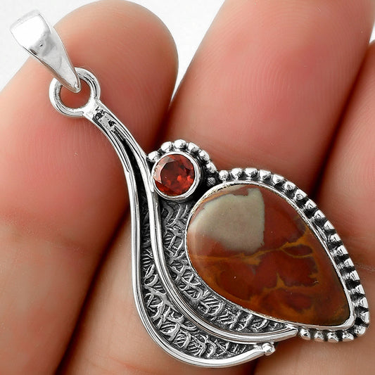 Natural Noreena Jasper & Garnet Pendant P-1467 SDP109631