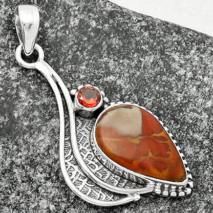 Natural Noreena Jasper & Garnet Pendant P-1467 SDP109631