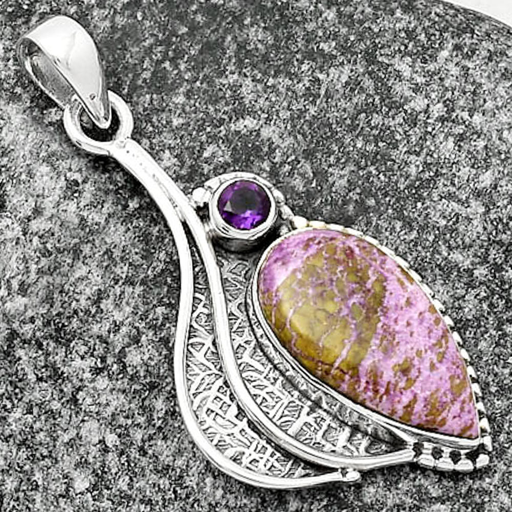 Purpurite - South Africa & Amethyst Pendant P-1467 SDP109635