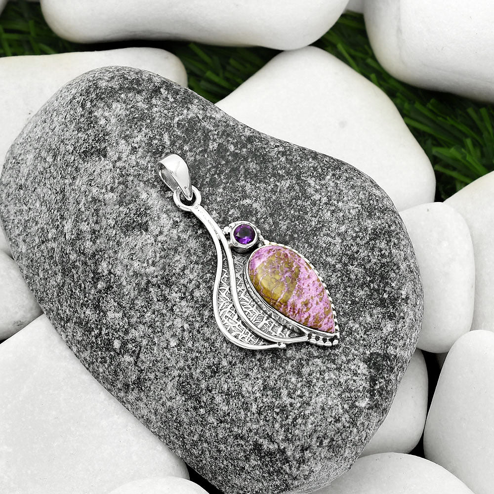 Purpurite - South Africa & Amethyst Pendant P-1467 SDP109635