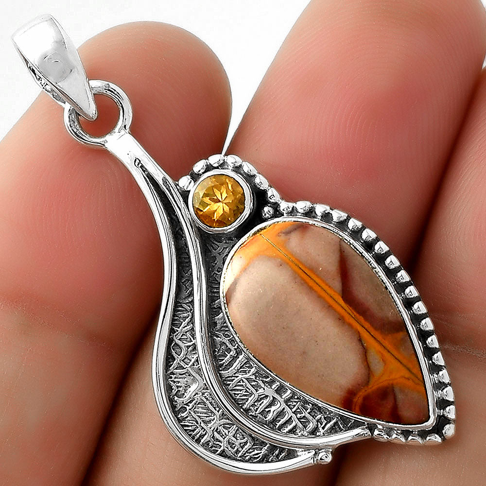 Natural Noreena Jasper & Citrine Pendant P-1467 SDP109639