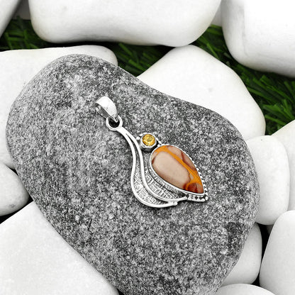 Natural Noreena Jasper & Citrine Pendant P-1467 SDP109639