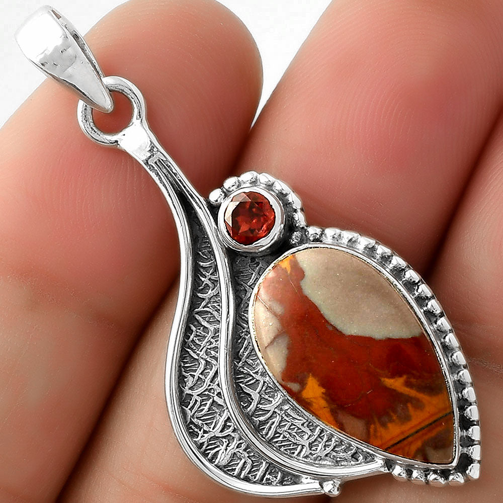 Natural Noreena Jasper & Garnet Pendant P-1467 SDP109645