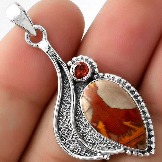 Natural Noreena Jasper & Garnet Pendant P-1467 SDP109645