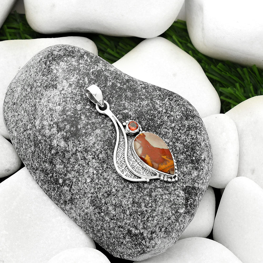 Natural Noreena Jasper & Garnet Pendant P-1467 SDP109645
