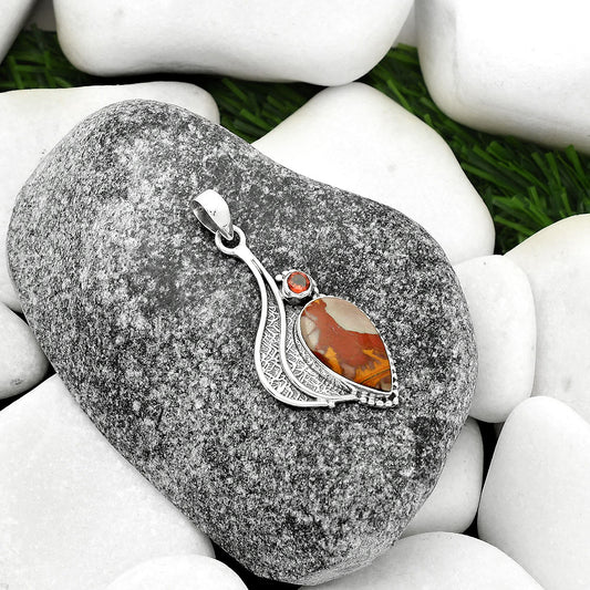 Natural Noreena Jasper & Garnet Pendant P-1467 SDP109645