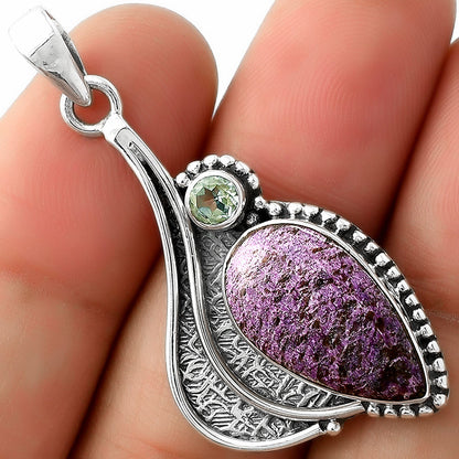 Natural Purpurite & Sky Blue Topaz Pendant P-1467 SDP109655