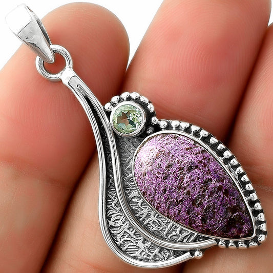 Natural Purpurite & Sky Blue Topaz Pendant P-1467 SDP109655