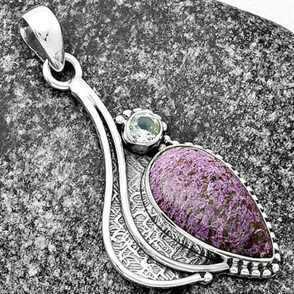 Natural Purpurite & Sky Blue Topaz Pendant P-1467 SDP109655