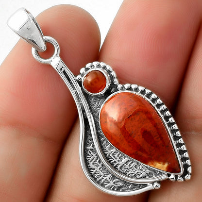 Natural Red Moss Agate & Carnelian Pendant P-1467 SDP109656