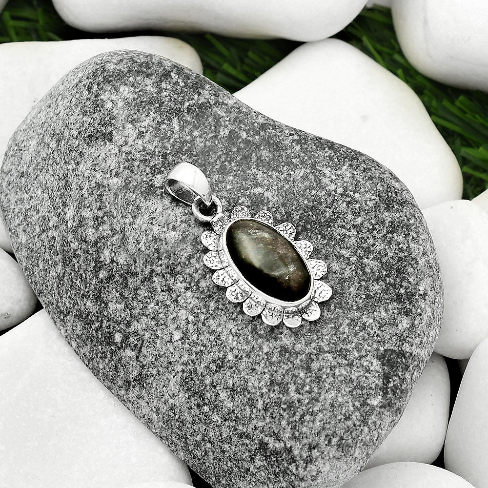 Natural Silver Obsidian Pendant P-1205 SDP109684