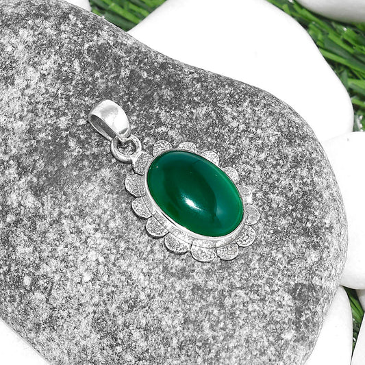 Natural Green Onyx Pendant P-1205 SDP109712