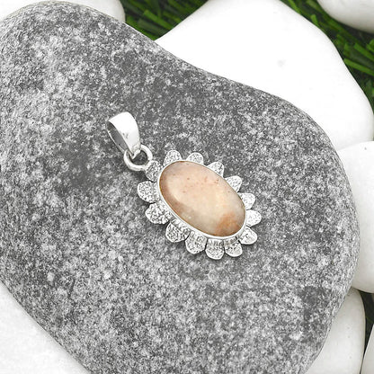 Natural Pink Scolecite Pendant P-1205 SDP109714