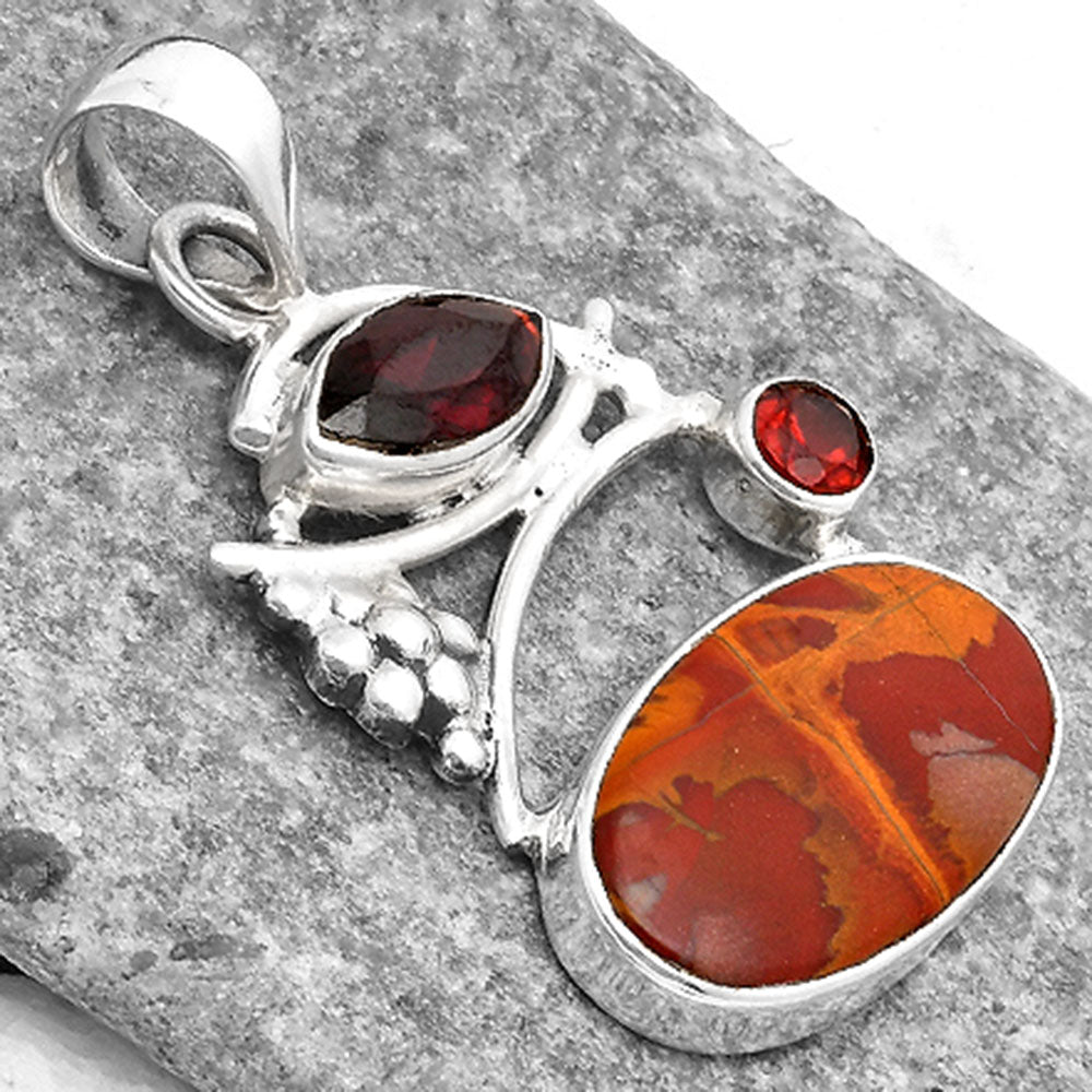 Natural Noreena Jasper & Garnet Pendant P-1704 SDP109725