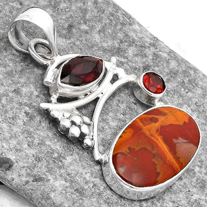 Natural Noreena Jasper & Garnet Pendant P-1704 SDP109725