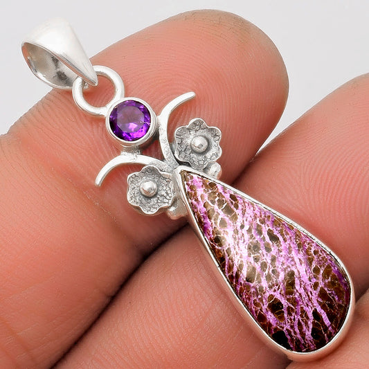 Purpurite - South Africa & Amethyst Pendant P-1695 SDP109766