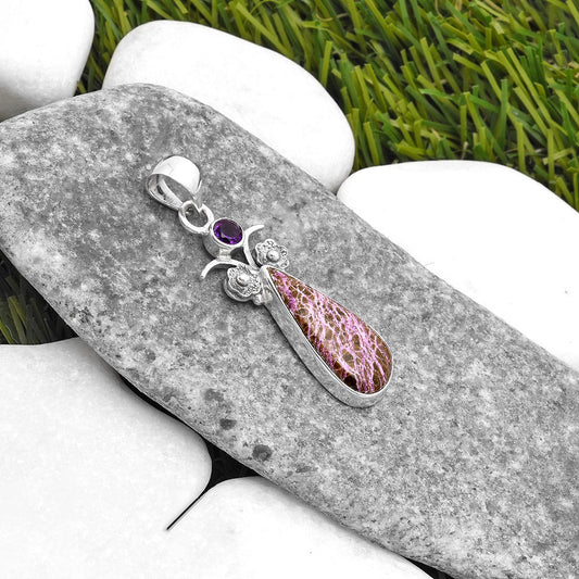 Purpurite - South Africa & Amethyst Pendant P-1695 SDP109766