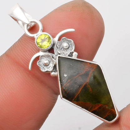 Turkish Rainforest Chrysocolla & Peridot Pendant P-1695 SDP109770