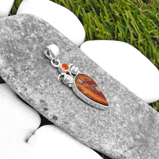 Natural Noreena Jasper & Carnelian Pendant P-1695 SDP109778