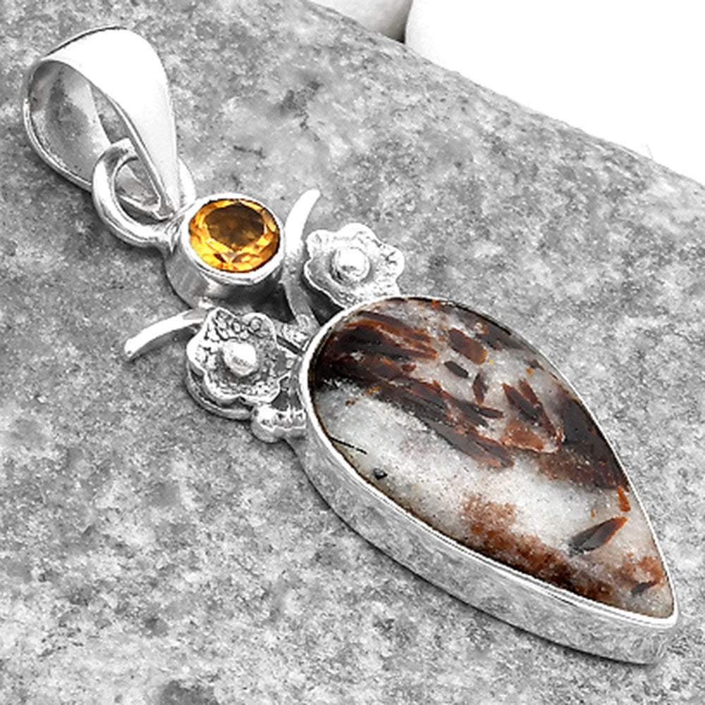 Astrophyllite - Russia & Citrine Pendant P-1695 SDP109780