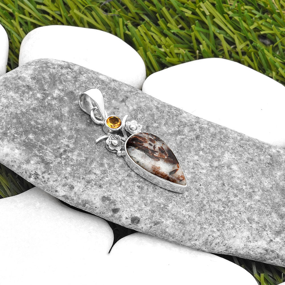 Astrophyllite - Russia & Citrine Pendant P-1695 SDP109780