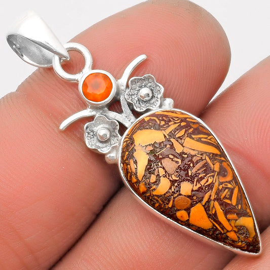 Coquina Fossil Jasper & Carnelian Pendant P-1695 SDP109808