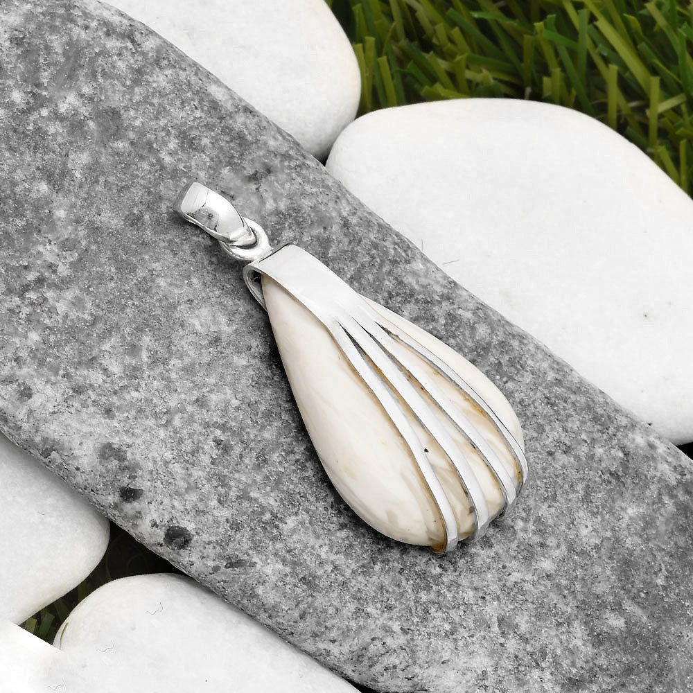 Natural White Scolecite Pendant P-1302 SDP109898