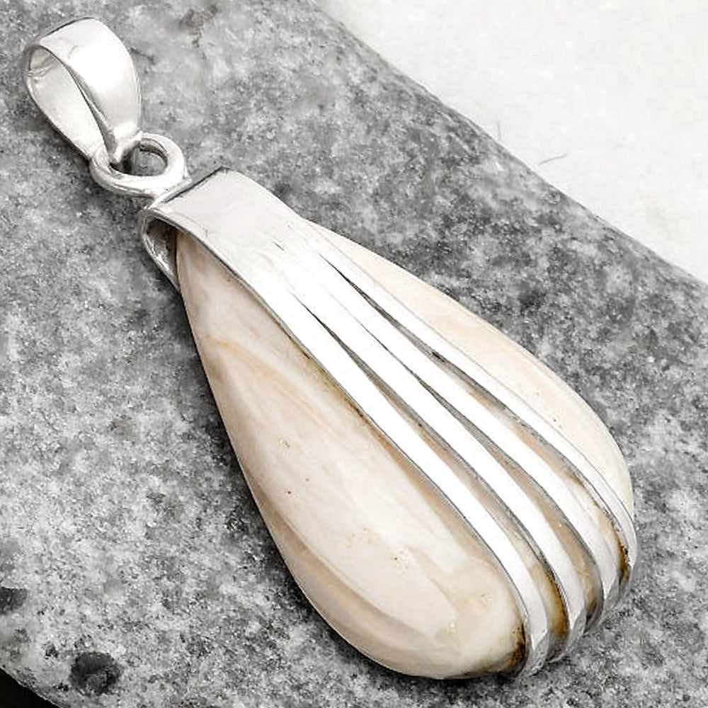 Natural White Scolecite Pendant P-1302 SDP109903