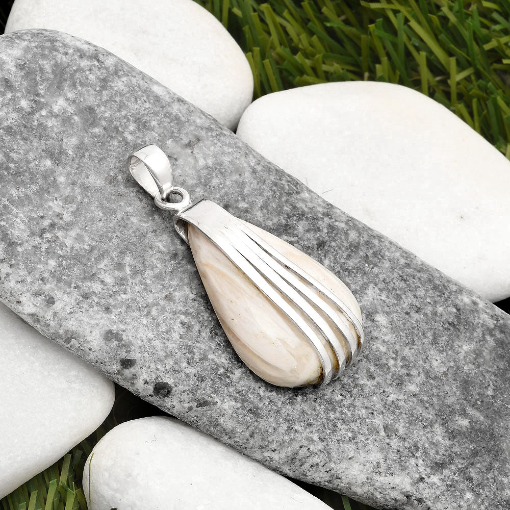 Natural White Scolecite Pendant P-1302 SDP109903