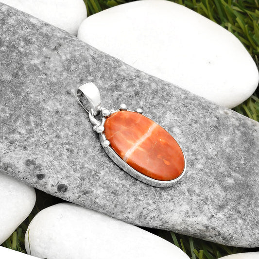 Natural Red Mookaite Pendant P-1349 SDP109916