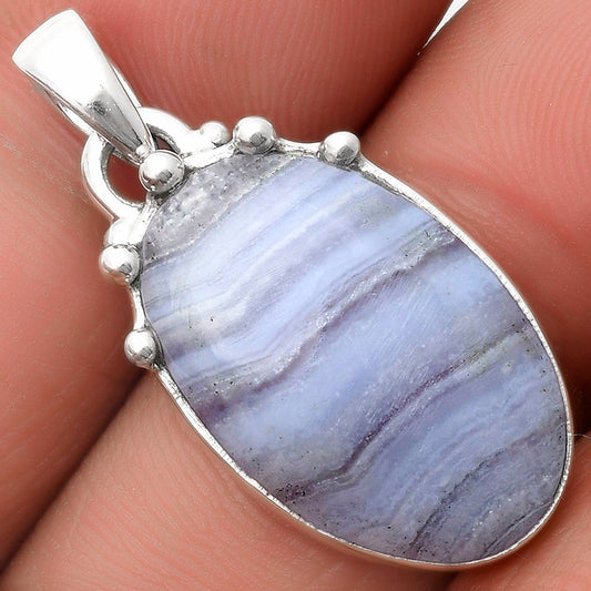 Natural Blue Lace Agate South Africa Pendant P-1349 SDP109932