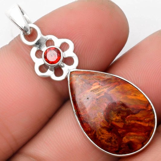 Natural Pietersite - Namibia & Garnet Pendant P-1634 SDP109961