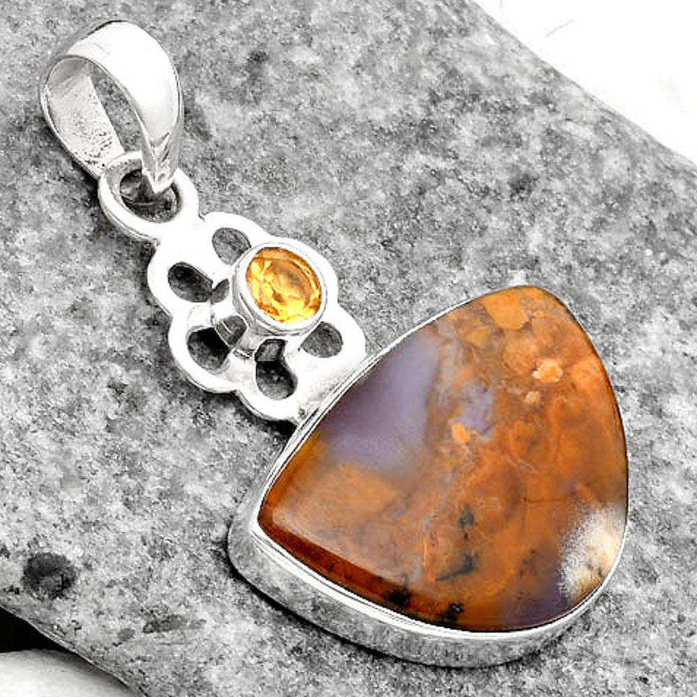 Amethyst Sage Agate Nevada & Citrine Pendant P-1634 SDP109964