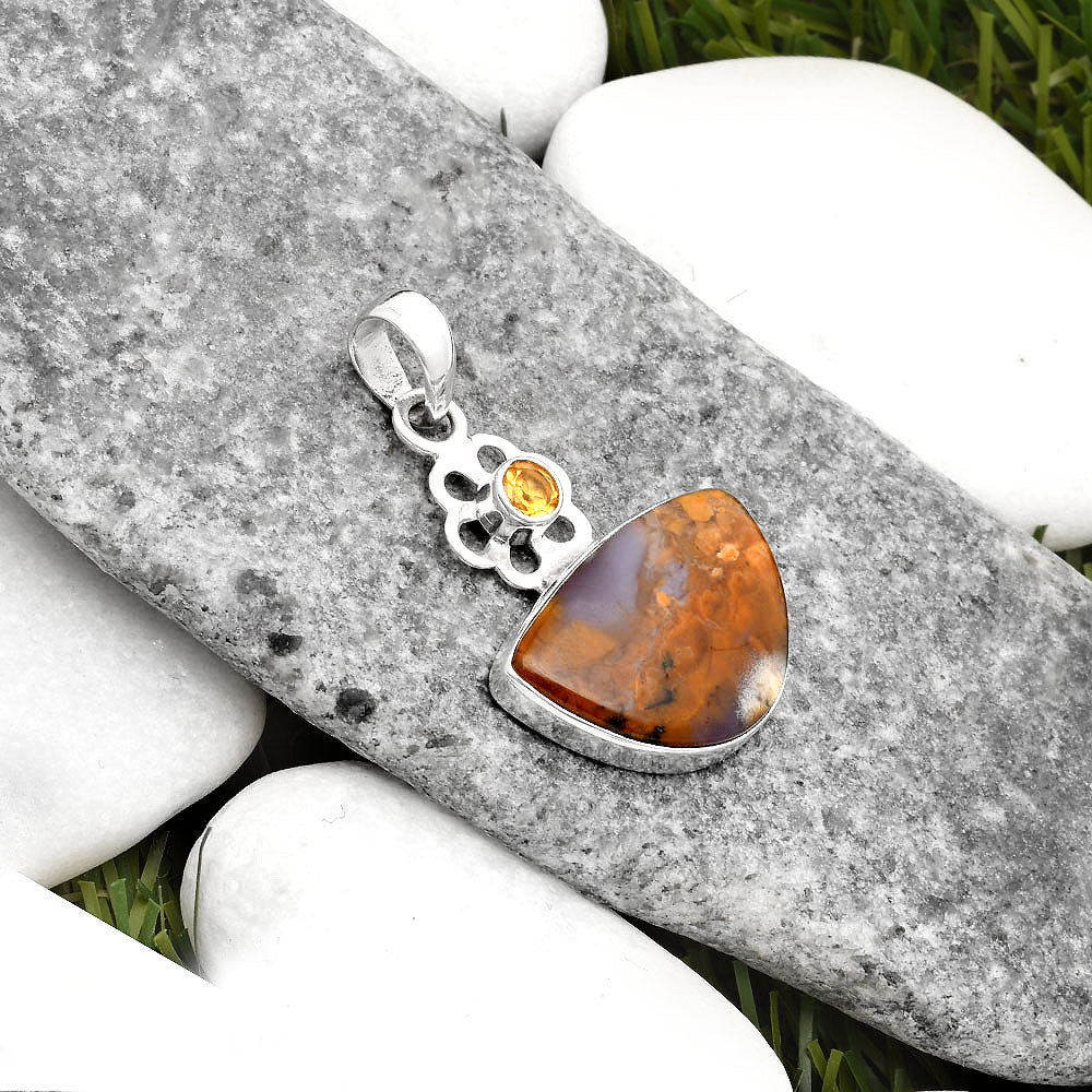 Amethyst Sage Agate Nevada & Citrine Pendant P-1634 SDP109964