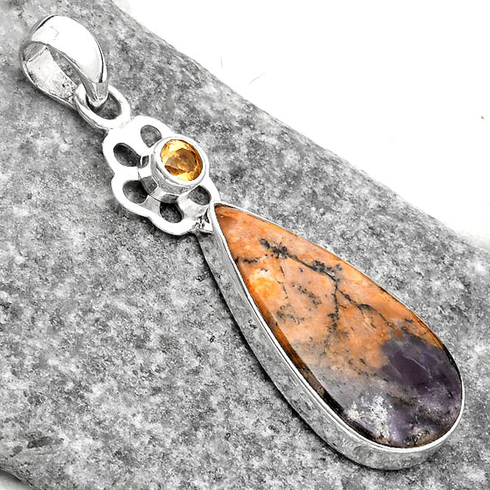 Amethyst Sage Agate Nevada & Citrine Pendant P-1634 SDP109973