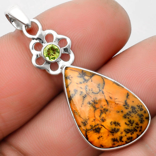 Amethyst Sage Agate Nevada & Peridot Pendant P-1634 SDP109975