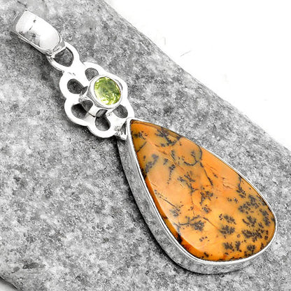 Amethyst Sage Agate Nevada & Peridot Pendant P-1634 SDP109975