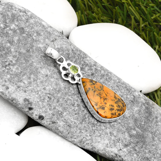 Amethyst Sage Agate Nevada & Peridot Pendant P-1634 SDP109975