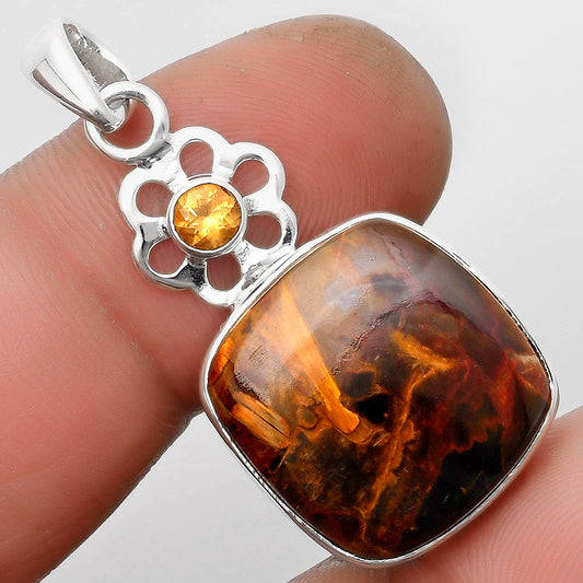 Natural Pietersite Namibia & Citrine Pendant P-1634 SDP109977