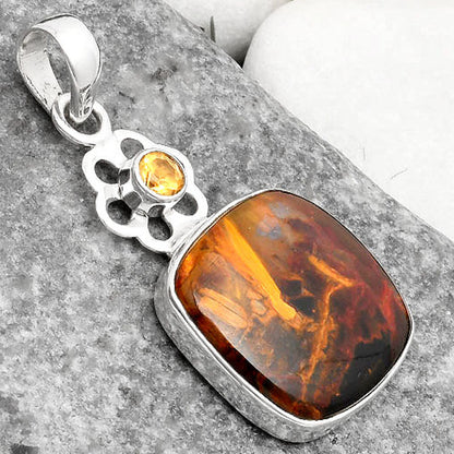 Natural Pietersite Namibia & Citrine Pendant P-1634 SDP109977