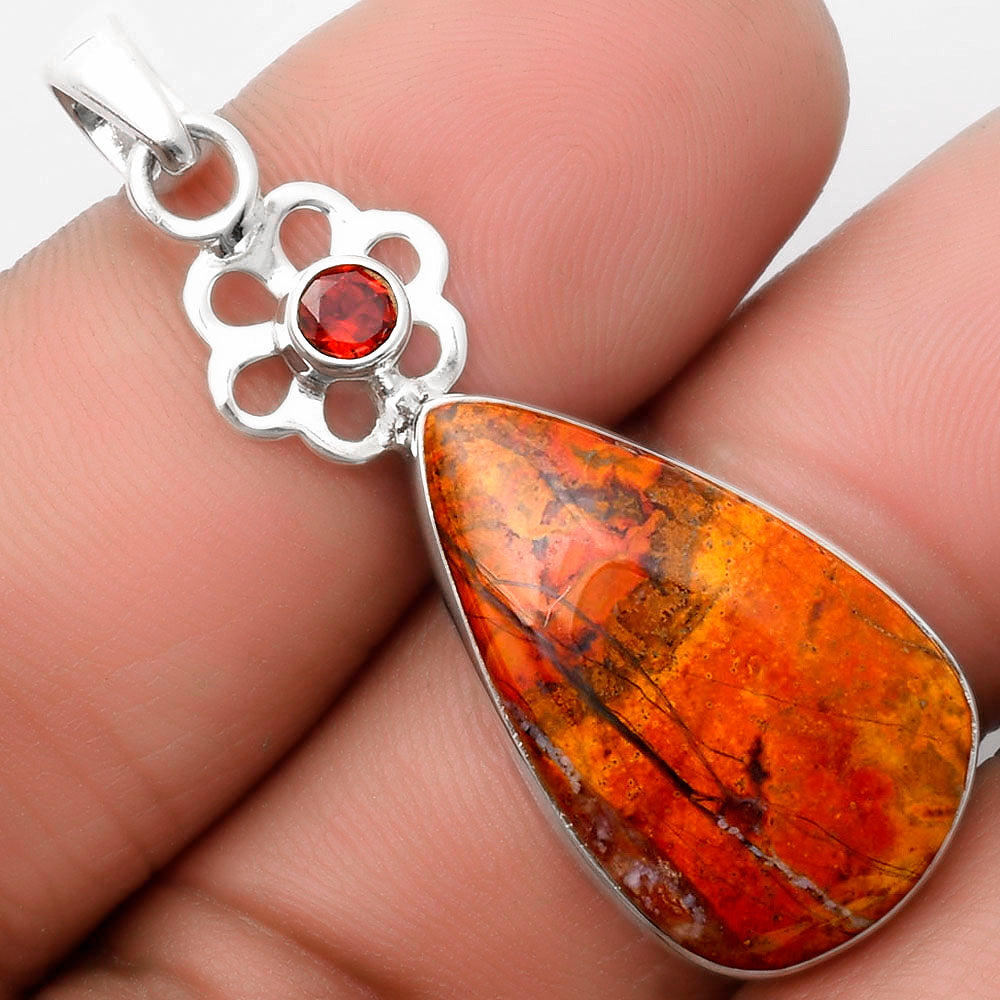 Rare Cady Mountain Agate & Garnet Pendant P-1634 SDP109989