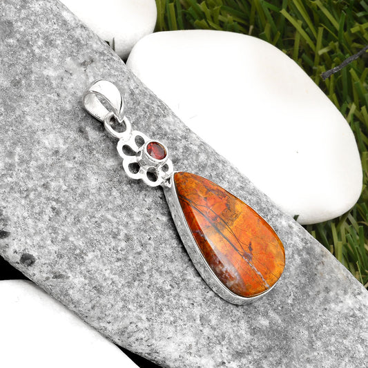 Rare Cady Mountain Agate & Garnet Pendant P-1634 SDP109989