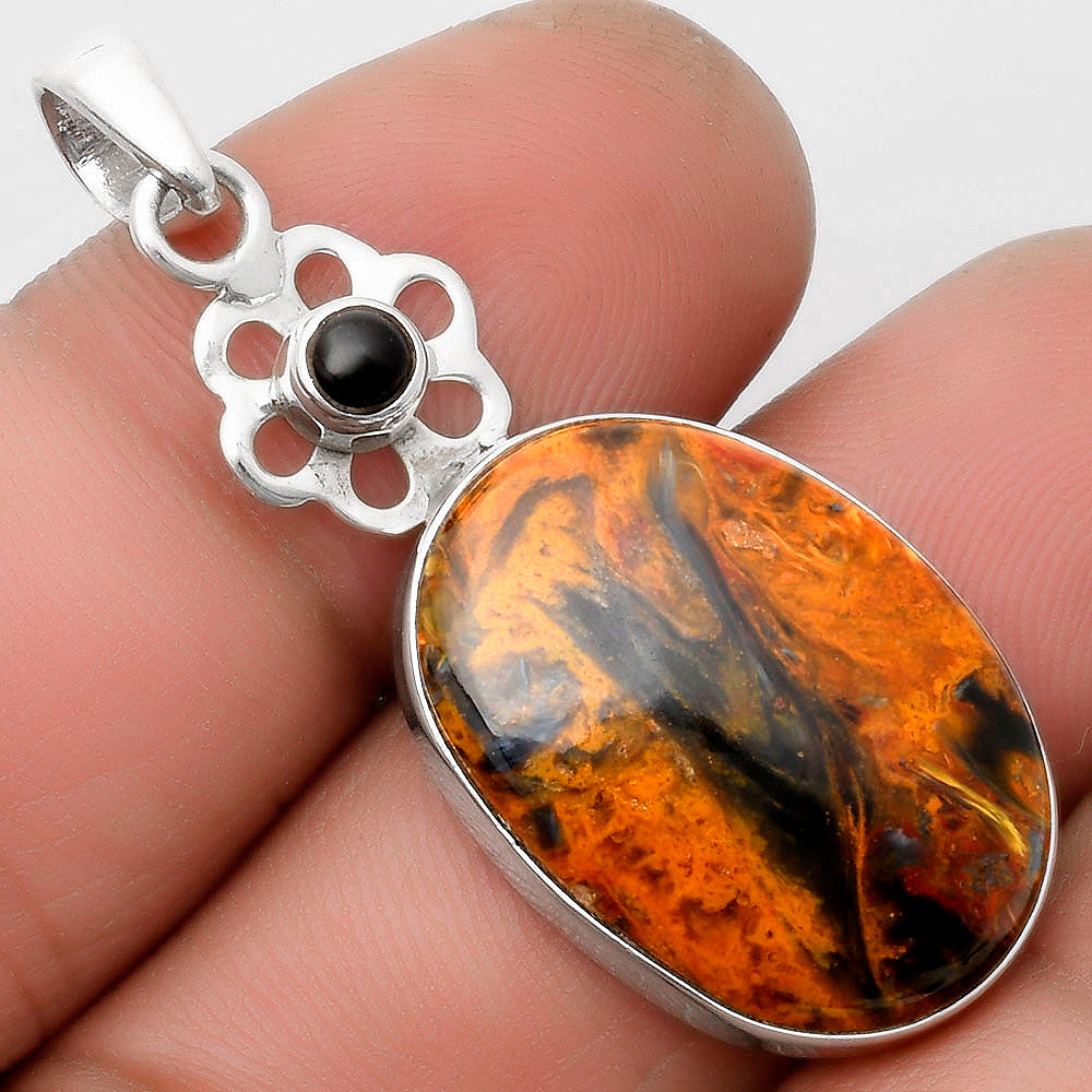 Pietersite - Namibia & Black Onyx Pendant P-1634 SDP109997