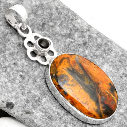 Pietersite - Namibia & Black Onyx Pendant P-1634 SDP109997